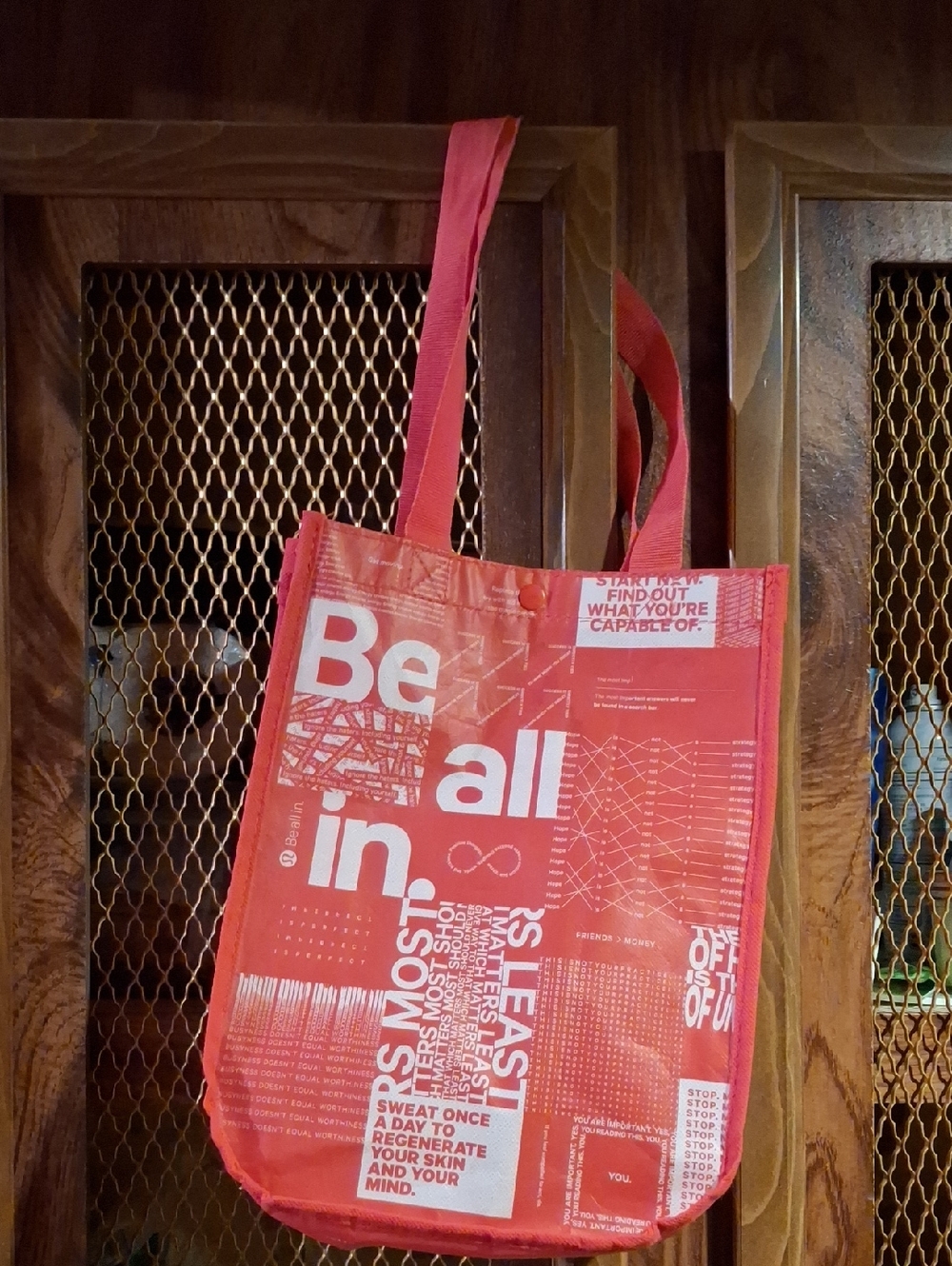 Lululemon Red Graphic Tote Bag - Be All In